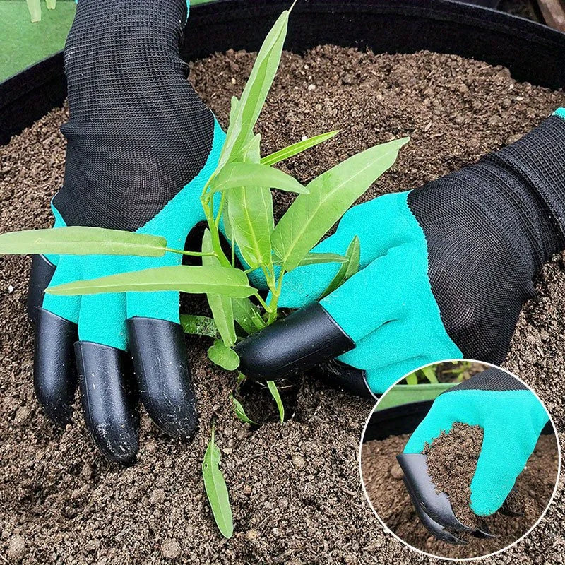 Gardening Gloves with Claws Breathable Waterproof Working Digging Planting Sting-Resistant Non-slip Protective Latex Gloves