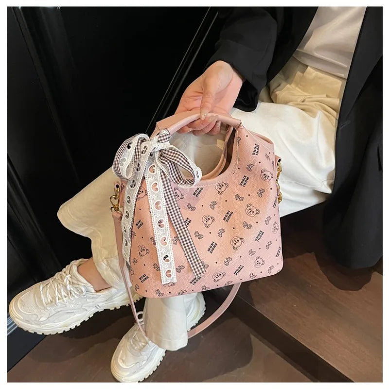 Popular bags for women, new fashionable French printed armpit tote bag, minimalist handbag, diagonal cross bag
