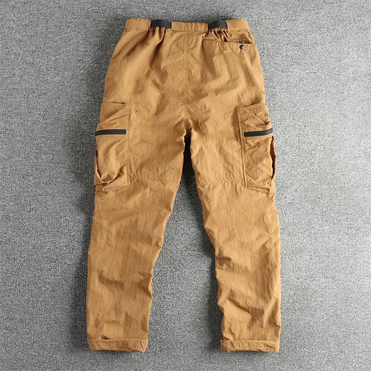 2025 New Japanese Loose Straight Outdoor Paratrooper Assault Pants Men's Functional Pocket Casual Trouser with Belt for Cityboy