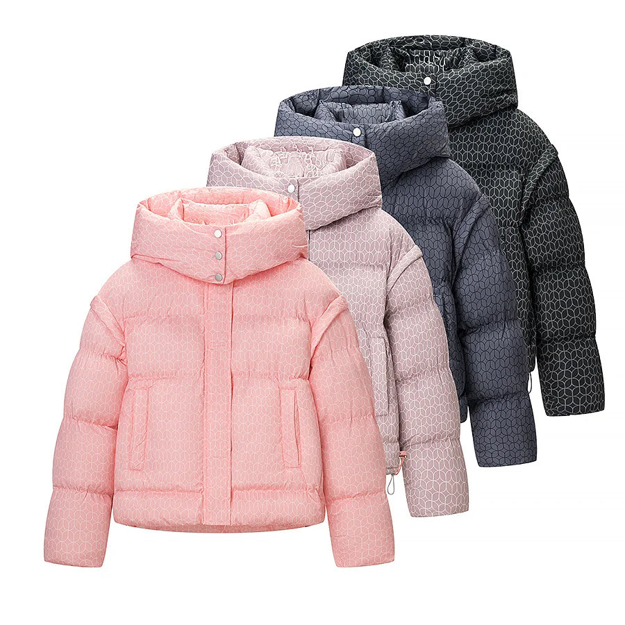 Parkas Jackets Women's Pink With Hoodies Coat Witer Warm Thick Outwear Long Sleeve Tops 2025 Purple Women Coat  Printed Jackets