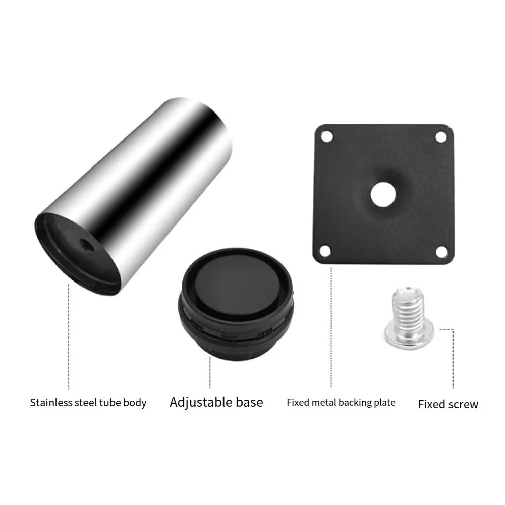 1Pcs 60mm-150mm Furniture Adjustable Cabinet Legs Stainless Steel Furniture Legs Cabinet Table Sofa Bed Feet Furniture Legs Feet