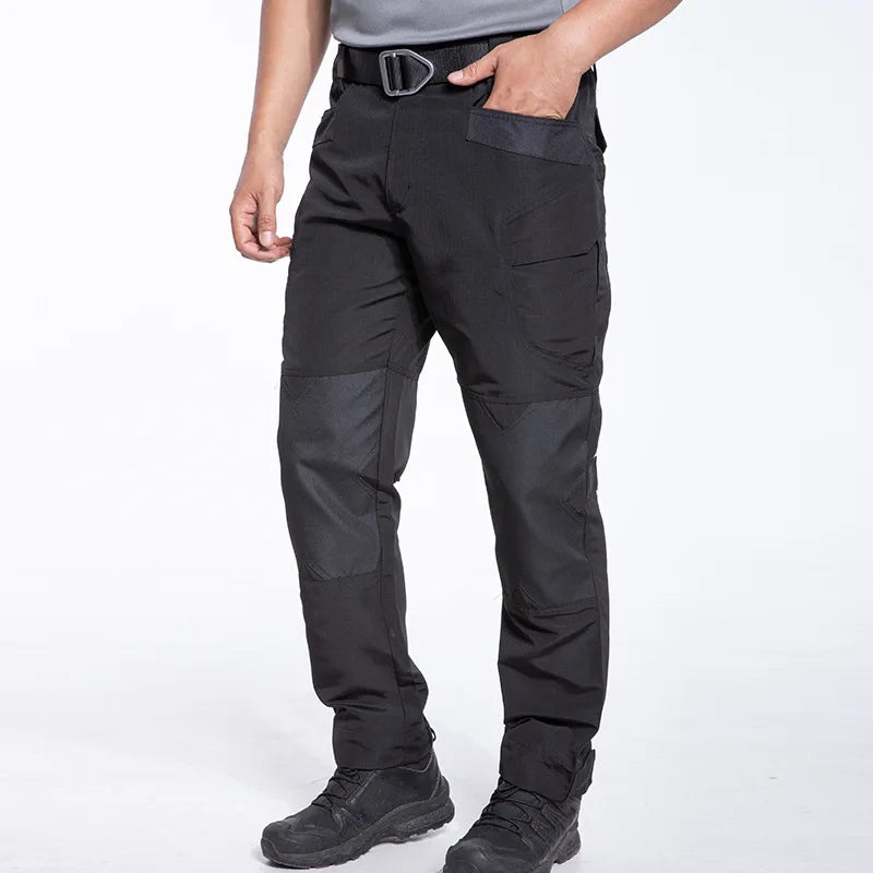 Men's Spring Autumn Tactical Pants Outdoor Work Cargo Trousers for Hiking Camping Climbing Hunting Waterproof with Multi-Pockets
