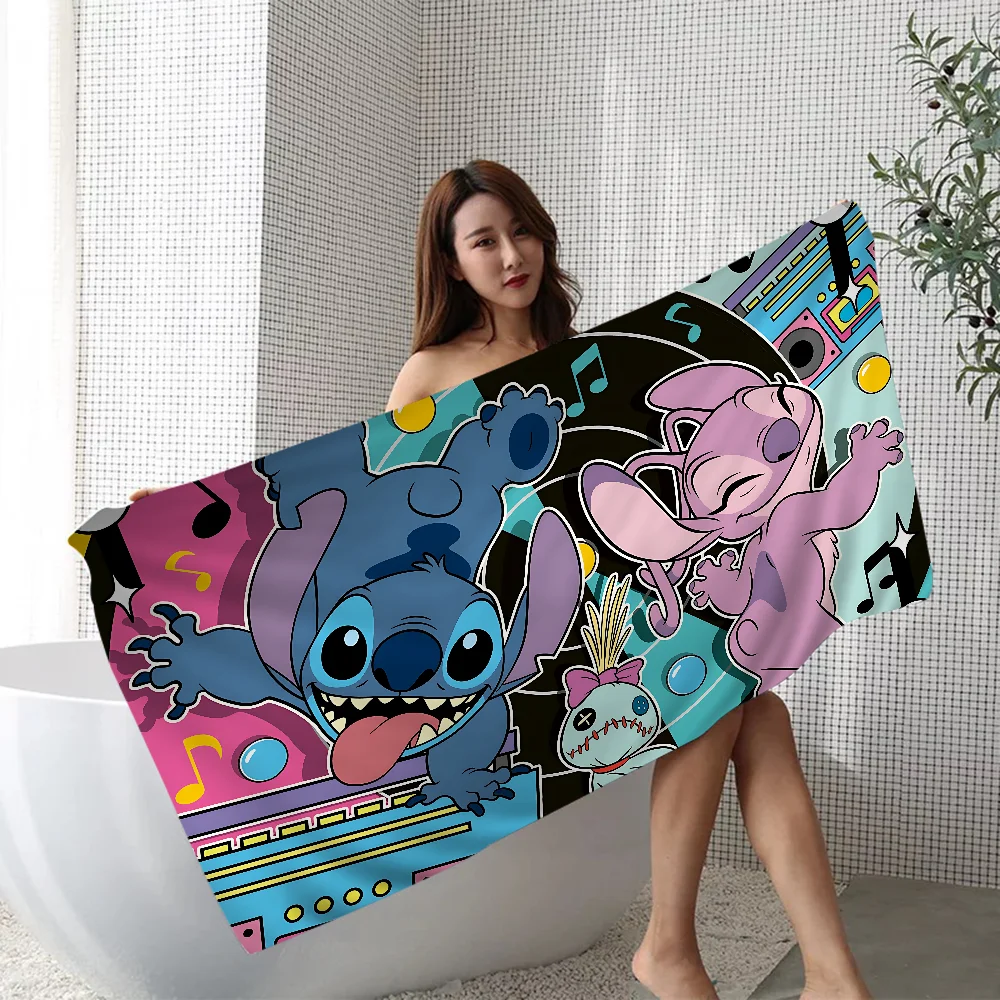 Fashion S-StitchS-S Bath Towel Microfiber Soft Water Absorbing Breathable For Girl Kids Decorative Cartoon Beach Towel