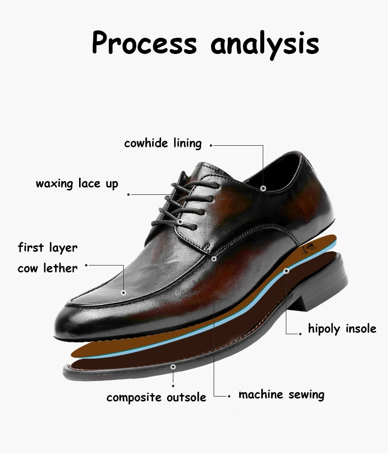 DESAI Full Grain Leather Men Shoes Genuin Leather Luxury Brand Derby Breathable  Arrival Fashion Designer