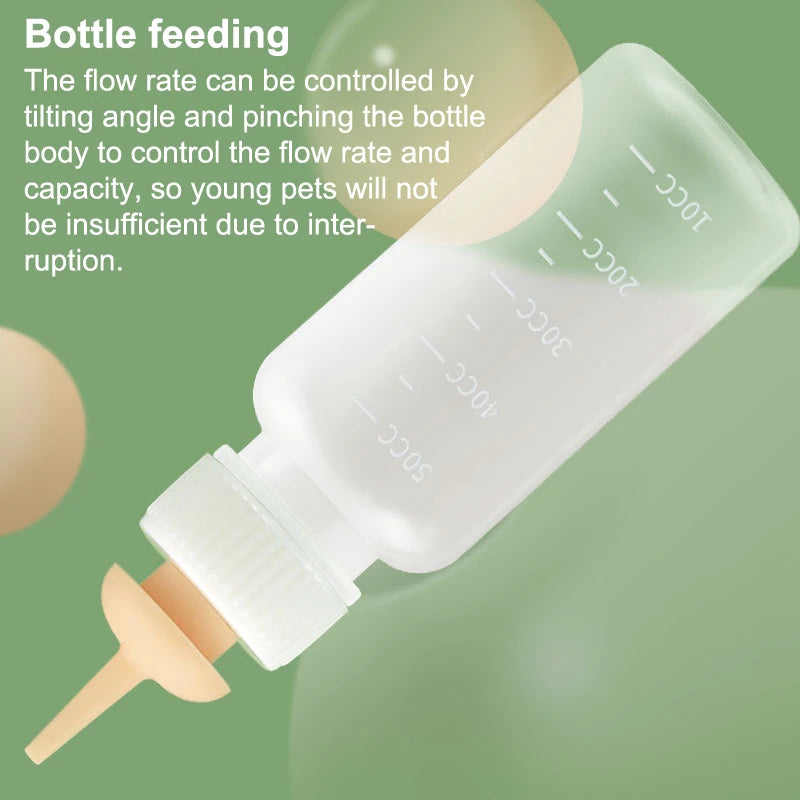 Pet Kitten Feeding Bottle Nipple Feeder Can Squeeze Liquid Milk Nursing Bottle For Newborn Dogs Puppies Rabbits Hamster Cat