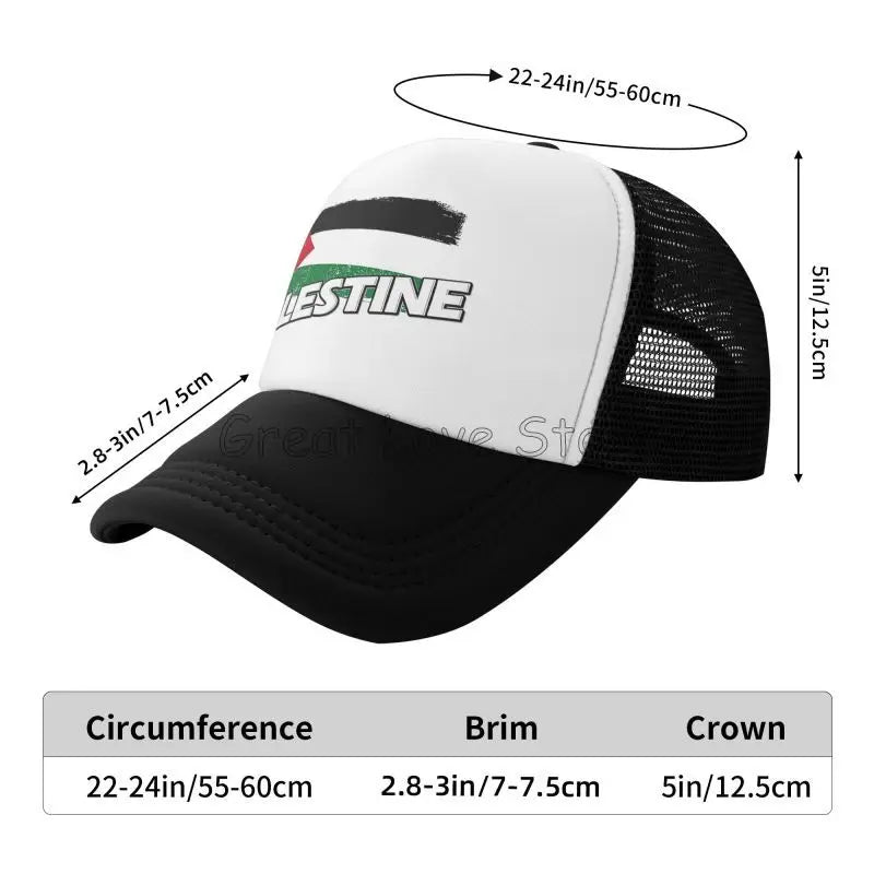 Palestine Flag Baseball Caps Breathable Mesh Cap for Women Men Summer Outdoor Casual Sun Protection Hat Adjustable Snapback Hat