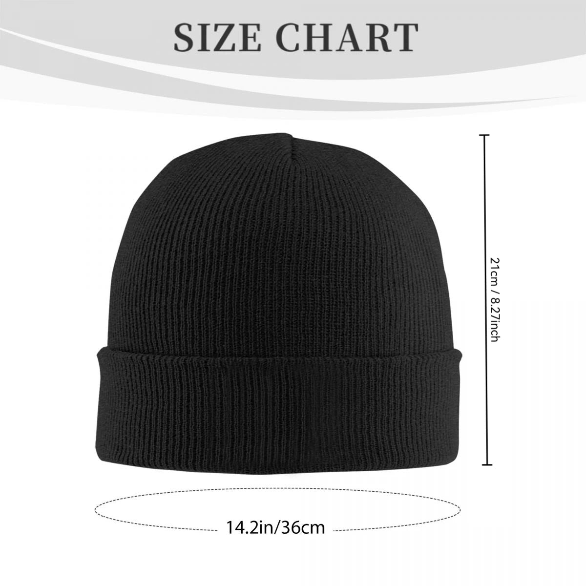 Islamic calligraphy beautiful white on gray Men Women Unisex Knitted Hat Beanie Pullover Cap Winter Thermal Warm Christmas Outdo