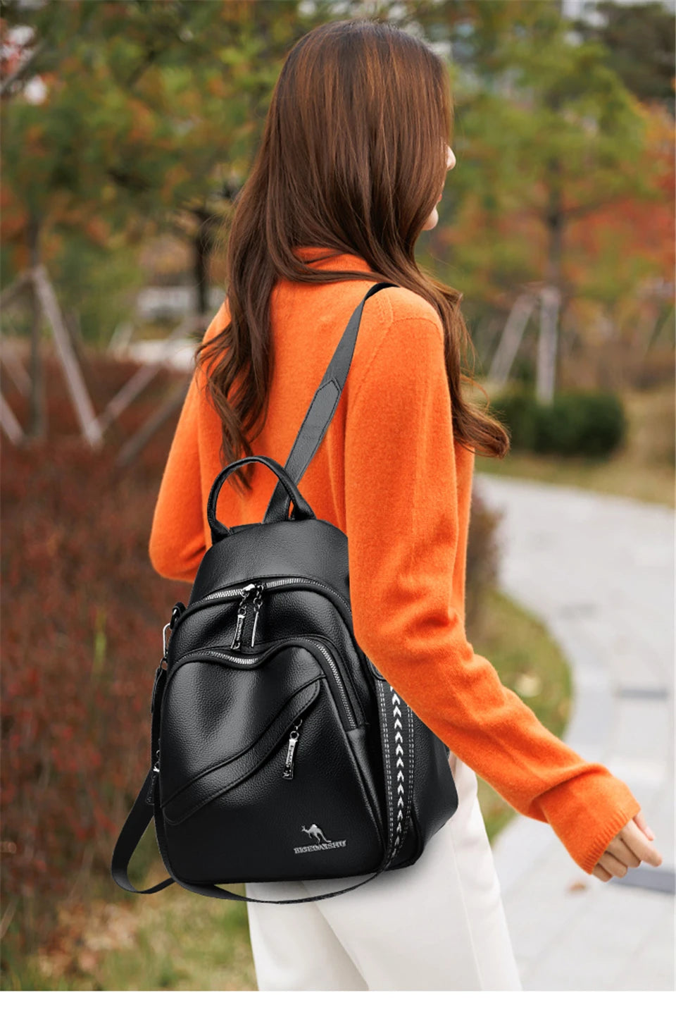 Fashion Backpacks Women Shoulder Bag Simple Rucksack Female Soft Leather Back Pack Ladies Travel Bag Large Capacity School Bags