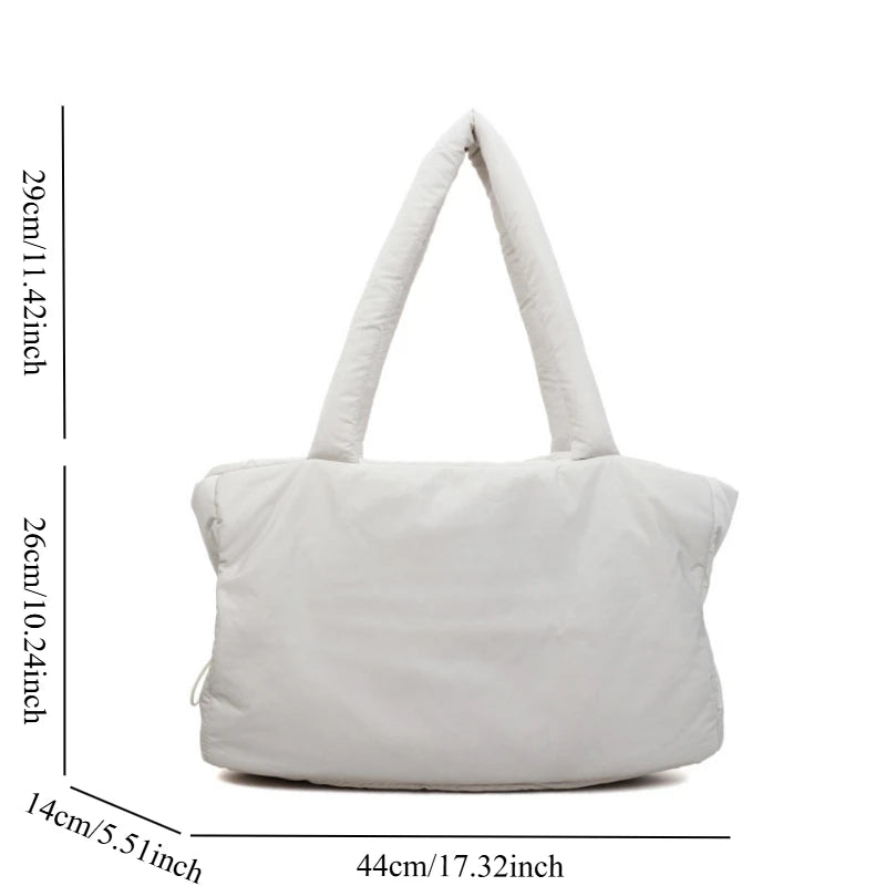 Women Nylon Bucket Shoulder Bag Large Capacity Tote Bag Fall Winter Versatile Cotton-padded Handbag Guangzhou High Quality Bag
