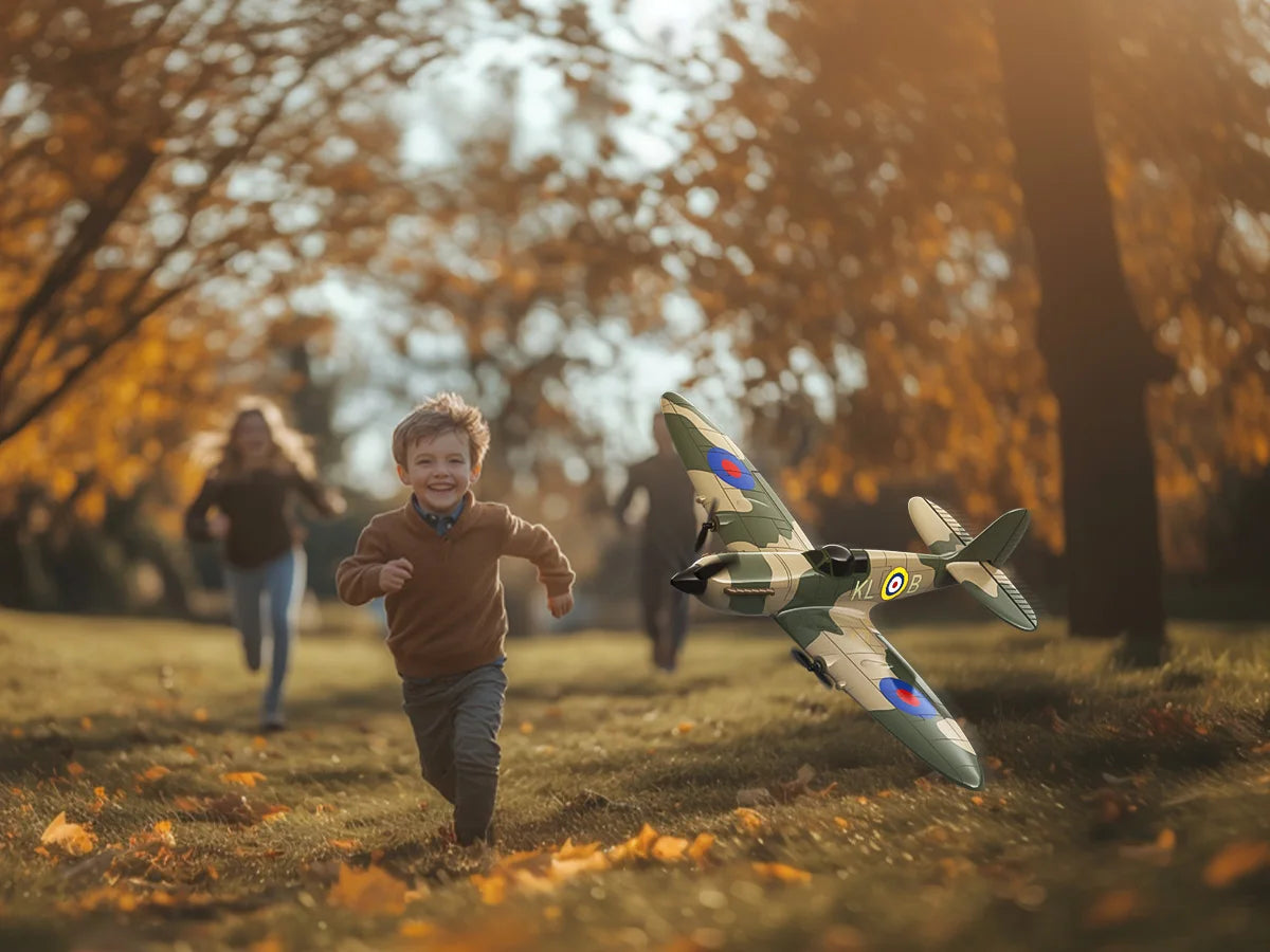 Spitfire RC Plane 2.4G 3CH Gyro Stabilizer Fixed Wing EPP Foam 400MM Wingspan Airplane RTF Fighter for Boys Children