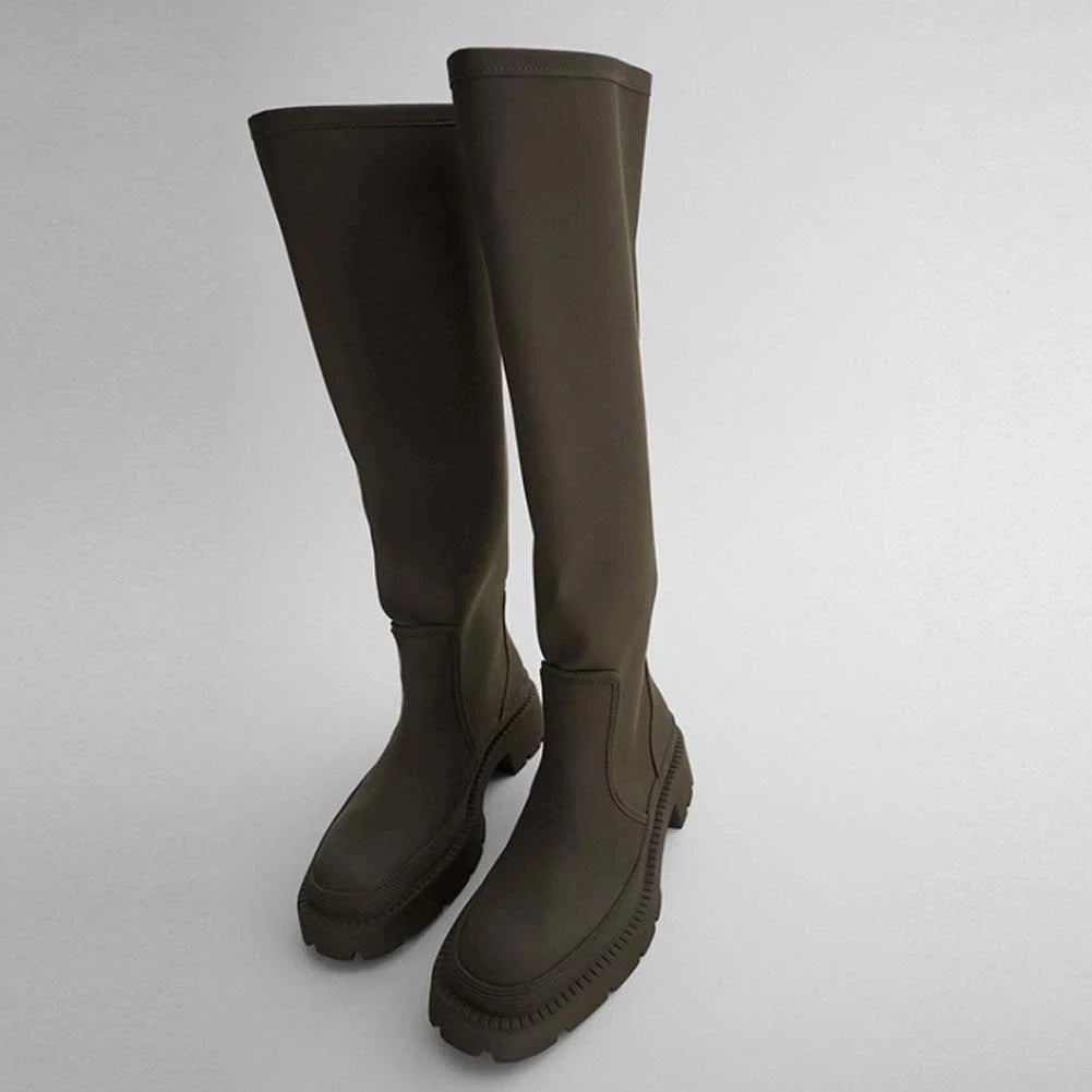 Women Long Boots Autumn Winter Knee High Boots Fashion Shoes Female Footwear Thigh High Boots Leather Knee-High Motorcycle Boots