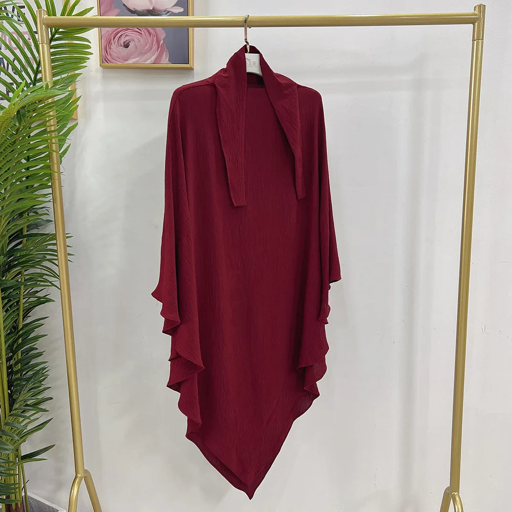 Eid Muslim Long Khimar Prayer Hijab for Women Ramadan Wrap Overhead Prayer Scarf  Islamic Dubai Saudi Niqab Headscarf 2024