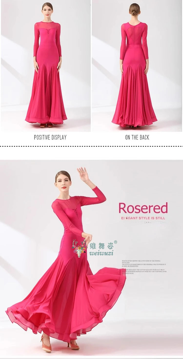Ballroom Dance Performance Dresses Women Simple Style Waltz Dancing Wear Adult Elegant Ballroom Competition Social Dancing Dress
