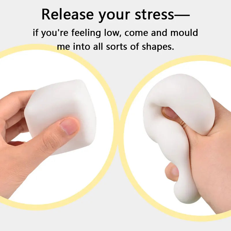 Squishy Tofu Stress Relief Toy for Autism ADHD Anxiety Soft Automatic Shape Recovery Fidget Toy for Stress Relief