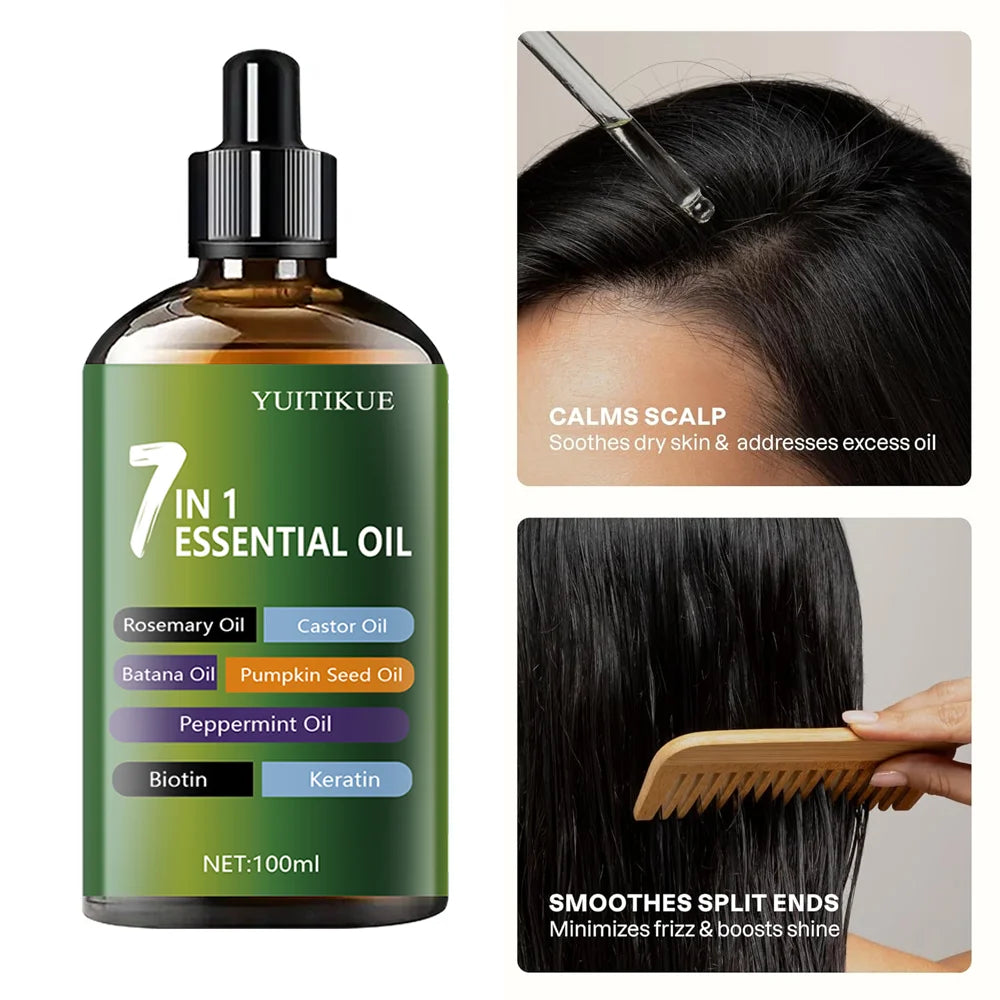 7-in-1 Hair Oil - High-gloss hair oil that can be quickly absorbed and deeply nourishes the hair, making it strong and elastic.