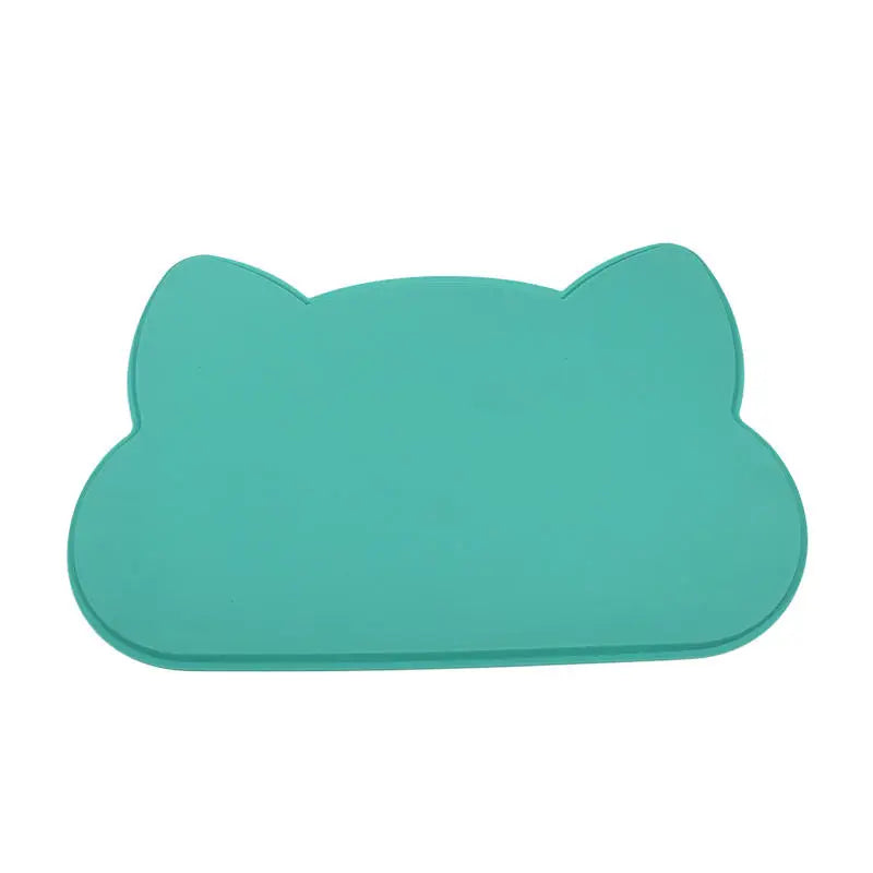 Pet Feeding Mat For Dogs Cats Solid Color Silicone Waterproof Non-slip Cat Food Mat Portable Dog Feeding Mat Placemat