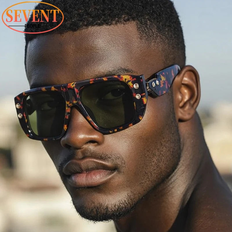 Polarized Oversized Square Sunglasses Men 2025 Luxury Brand Retro Steampunk Outdoor Sun Glasses Trendy Shield Shades UV400