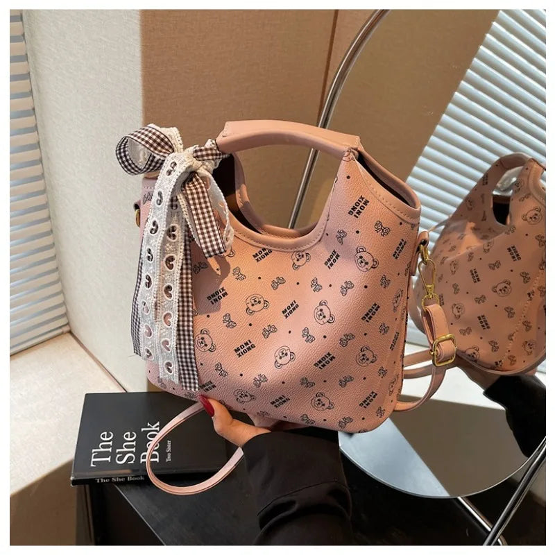 Popular bags for women, new fashionable French printed armpit tote bag, minimalist handbag, diagonal cross bag