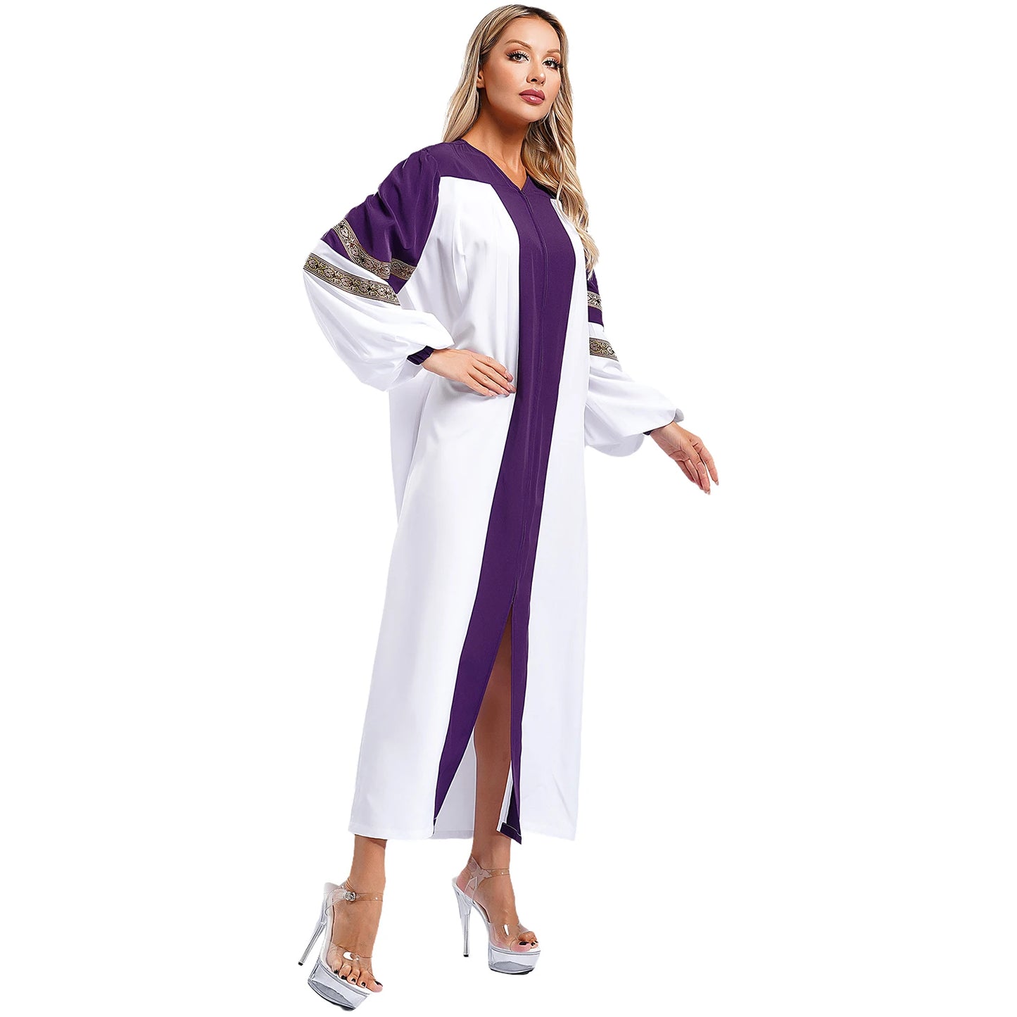 Womens Church Clergy Loose Choir Robe Dress Priest Preacher Dresses Baptism Confirmation Officiant Costume Praise Worship Dress