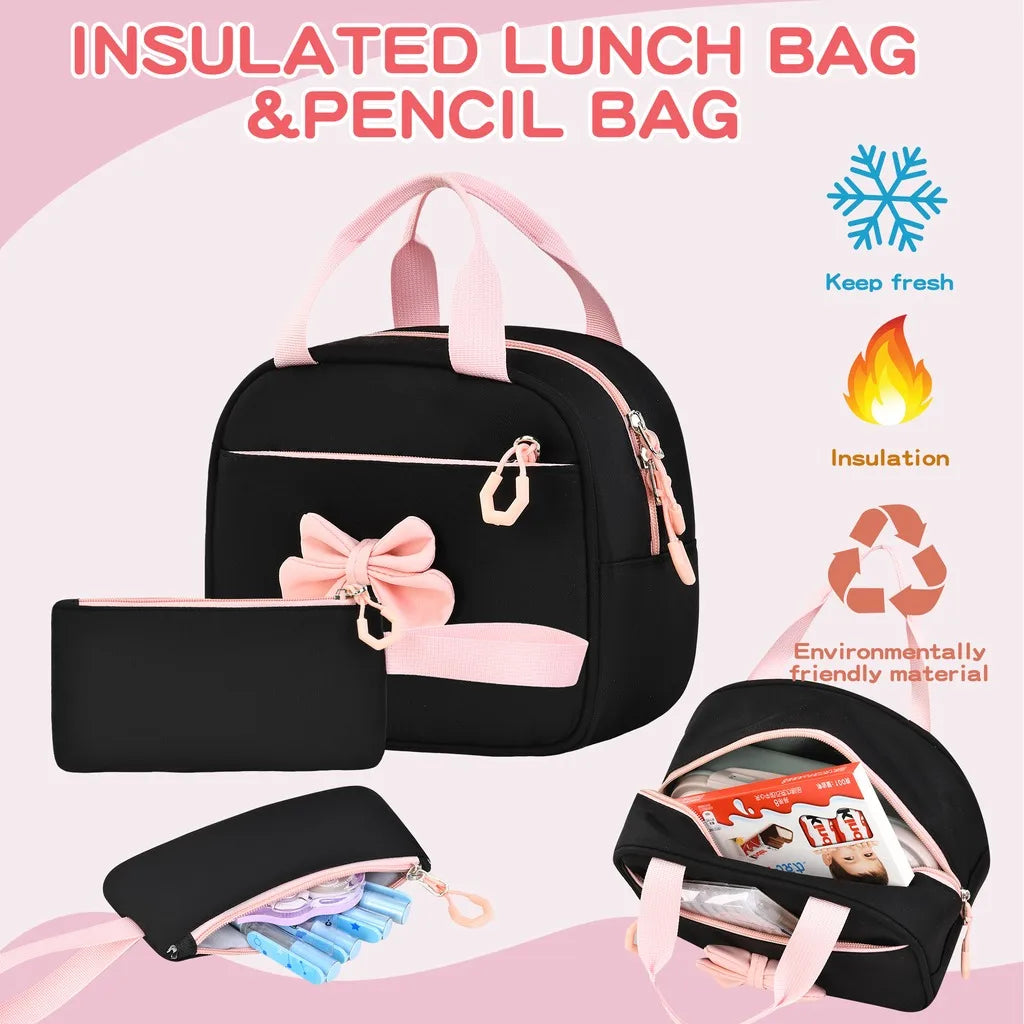 School Bags Ergonomic 3 Piece School Bag Set Pencil Pouch Large Capacity School Backpack For Campus Study After-School Short