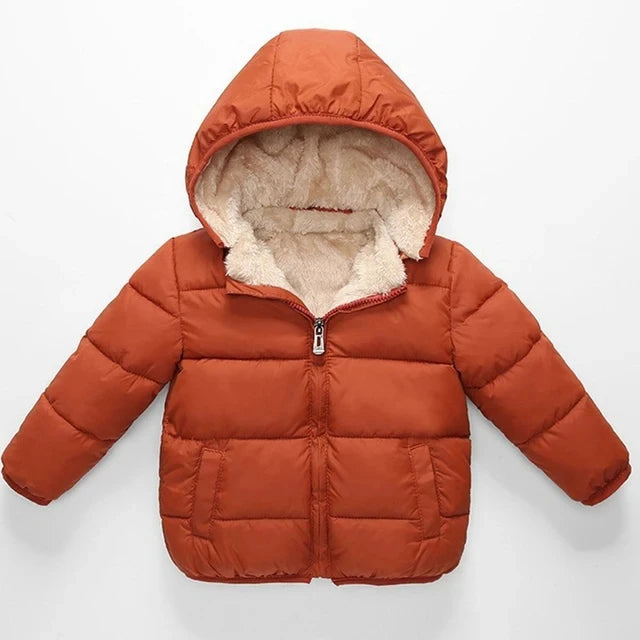 Winter Baby Kids Jacket For Girls Coats Lamb Wool Plus Velvet Thick Coats Toddler Children Outwear 1-6 Year Boys Cotton Jackets