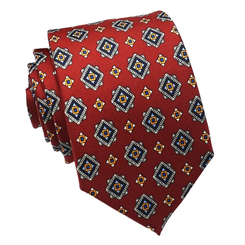 Super Soft Imitation Silk Ties Men's Fashion 8cm Necktie For Men Wedding Business Meeting Gravata Colorful Novelty Printing Tie