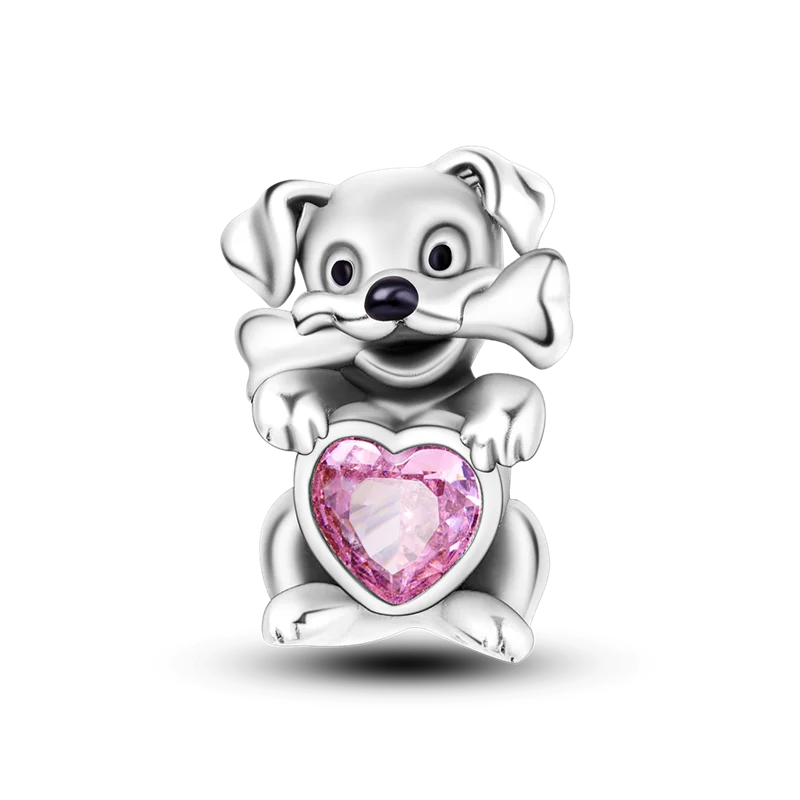 925 Sterling Silver Girl Holding Dog Charms Beads Fit Original 925 Bracelet Making Gift for Woman Jewelry Diy Fashion Pendant