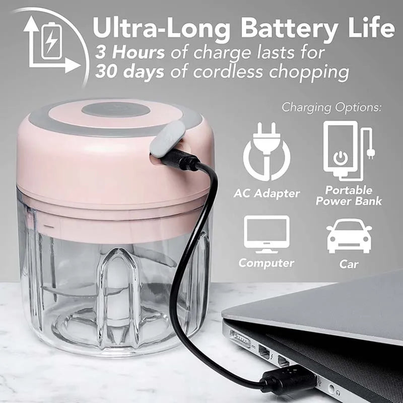 Automatic Electric Garlic Crusher Speedy Blender Usb Portable 250Ml Garlic Chopper Mini Cordless Food Chopper For Home Use