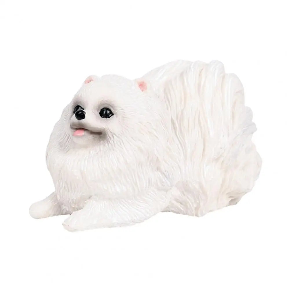 Stable Pet Figurine Home Decor Figurine Realistic Pomeranian Dog Figurines Miniature Pet Statues for Desktop Ornament for Dog