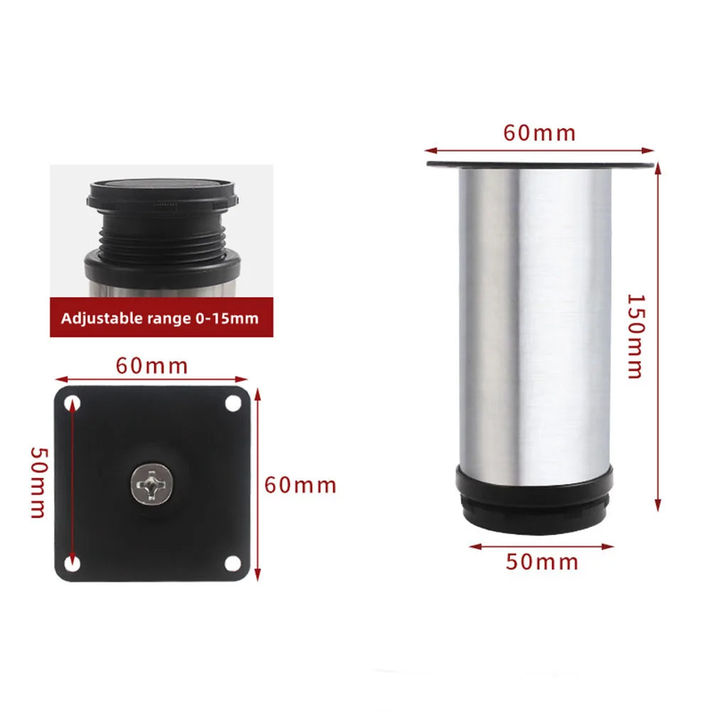 1Pcs 60mm-150mm Furniture Adjustable Cabinet Legs Stainless Steel Furniture Legs Cabinet Table Sofa Bed Feet Furniture Legs Feet