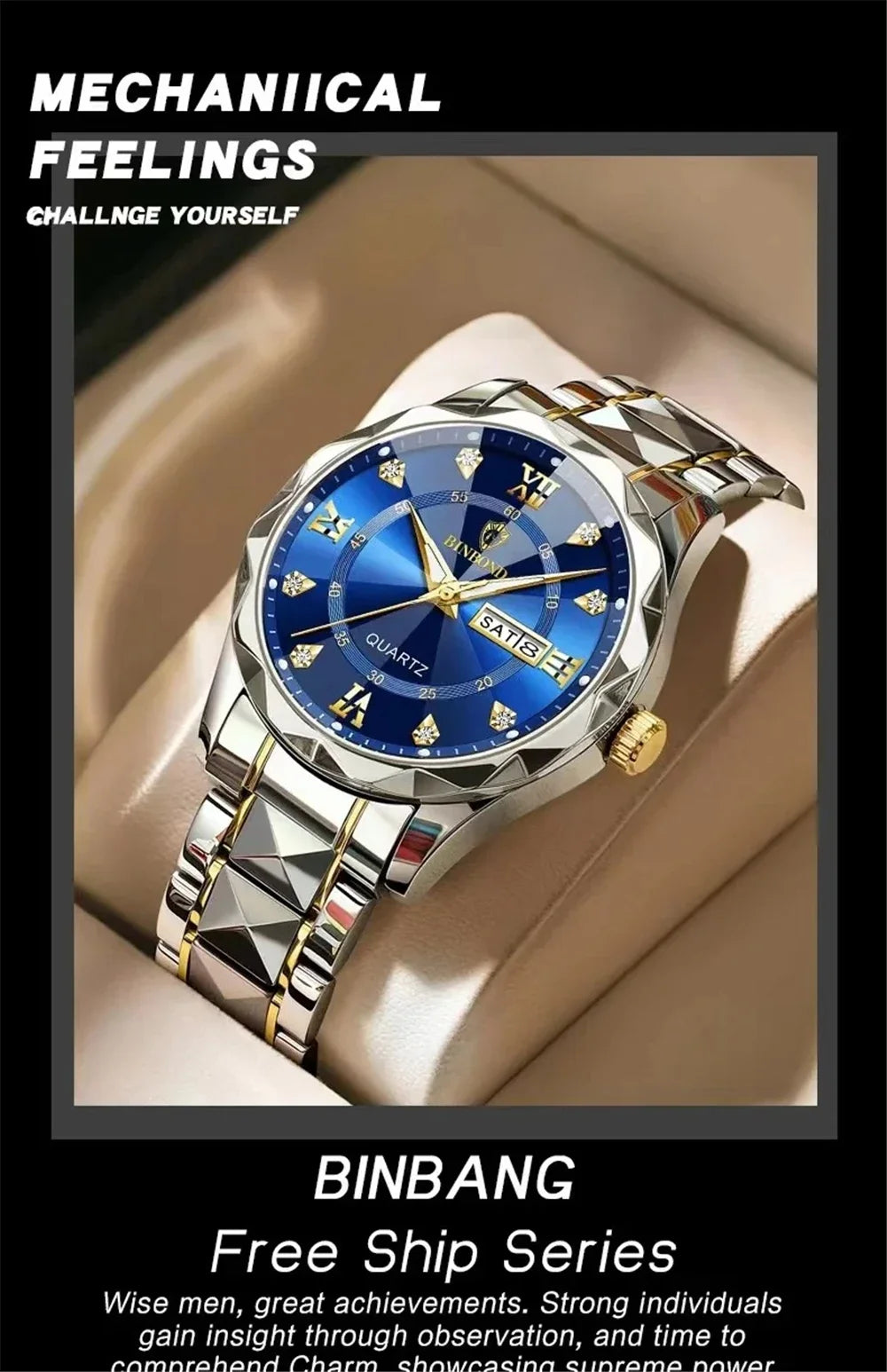 Watch For Men Original Top Brand All Black Stainless Steel Men's Wristwatch Classic Business Waterproof Japan Movement