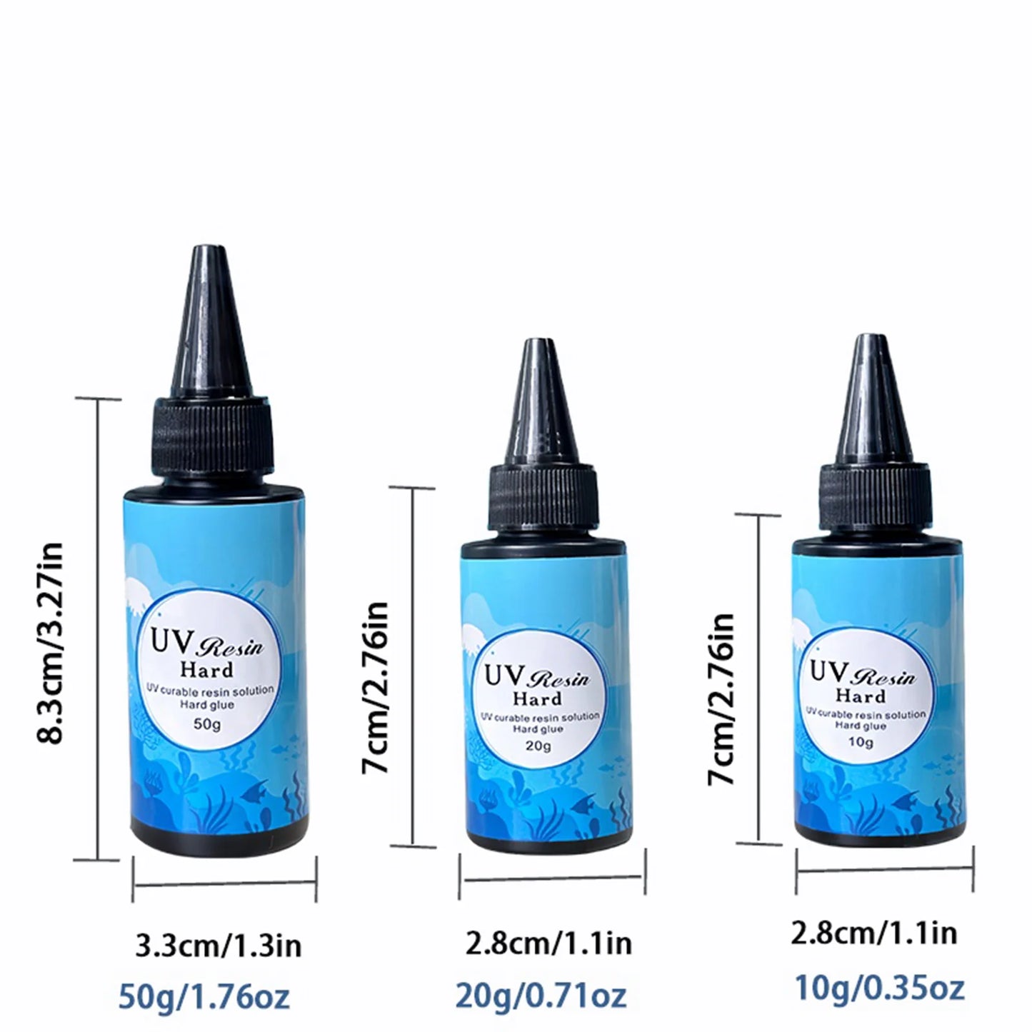 UV Resin Glue 10g/20g/50g/100g/200g Epoxy Resin and UV Lamp High Transparency Fast Drying and High Hardness for DIY Jewelry