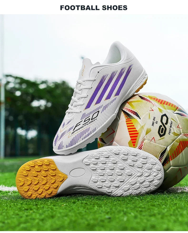 Adult Football Shoes Lightweight Wear-resistant Soccer Boots Anti-slip Outdoor Turf Training Sports for Men Youth Daily Match