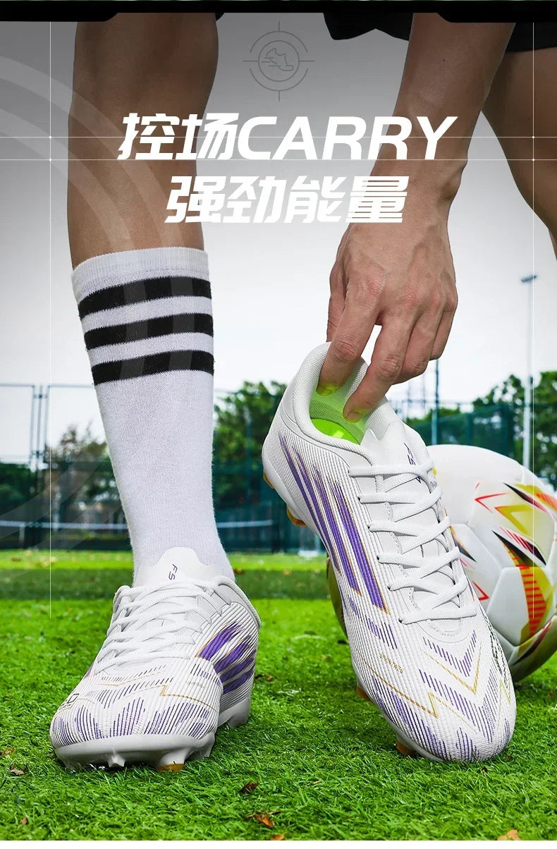 Adult Football Shoes Lightweight Wear-resistant Soccer Boots Anti-slip Outdoor Turf Training Sports for Men Youth Daily Match