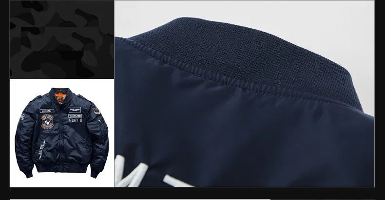 Men's winter jacket 2025 model  Thick and warm coat Men's flight jacket  Thick and warm padded coat - With a stand-up collar