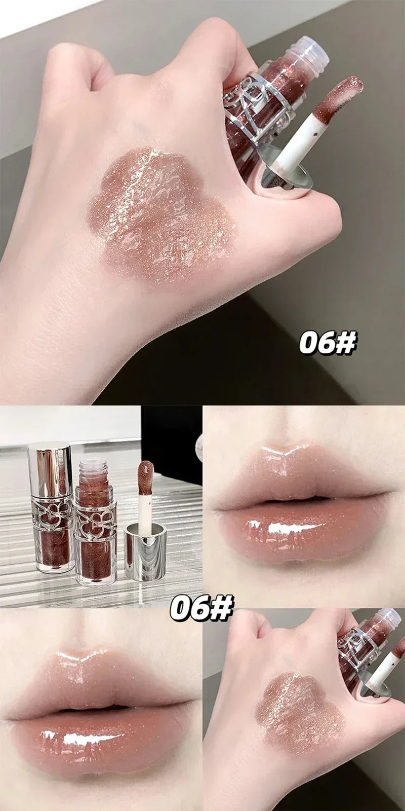Transparent Moisturizing Lip Gloss Hydrating Drying Lips Mirror Lipstick Makeup Crystal Lip Oil Mirror Lip Glaze Tinted Plumper