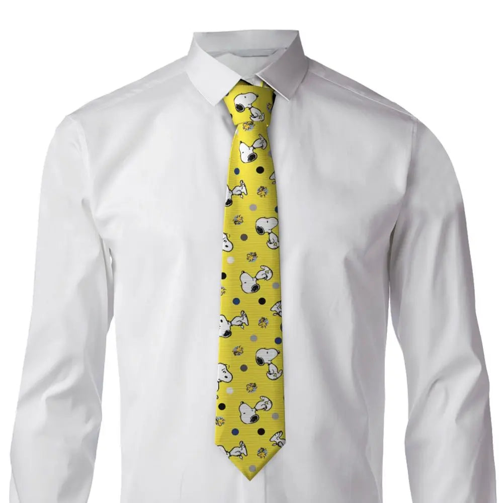 Snoopys & Woodstock Smile Giggle Laugh Neckties Silk 8 cm Neck Tie for Mens Shirt Accessories Cravat Wedding Accessories Office