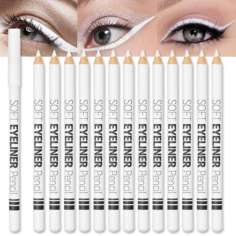 Smooth Waterproof White Eyeliner Pencil - Long-Lasting Eye Brightener Easy Wear Fashion Makeup Tool for Smooth Application