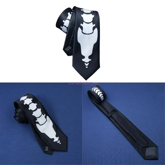 Eye Catching Skull Themed Tie Evening Banquets Necktie Gentleman's Necktie for Corporate Event Celebrations