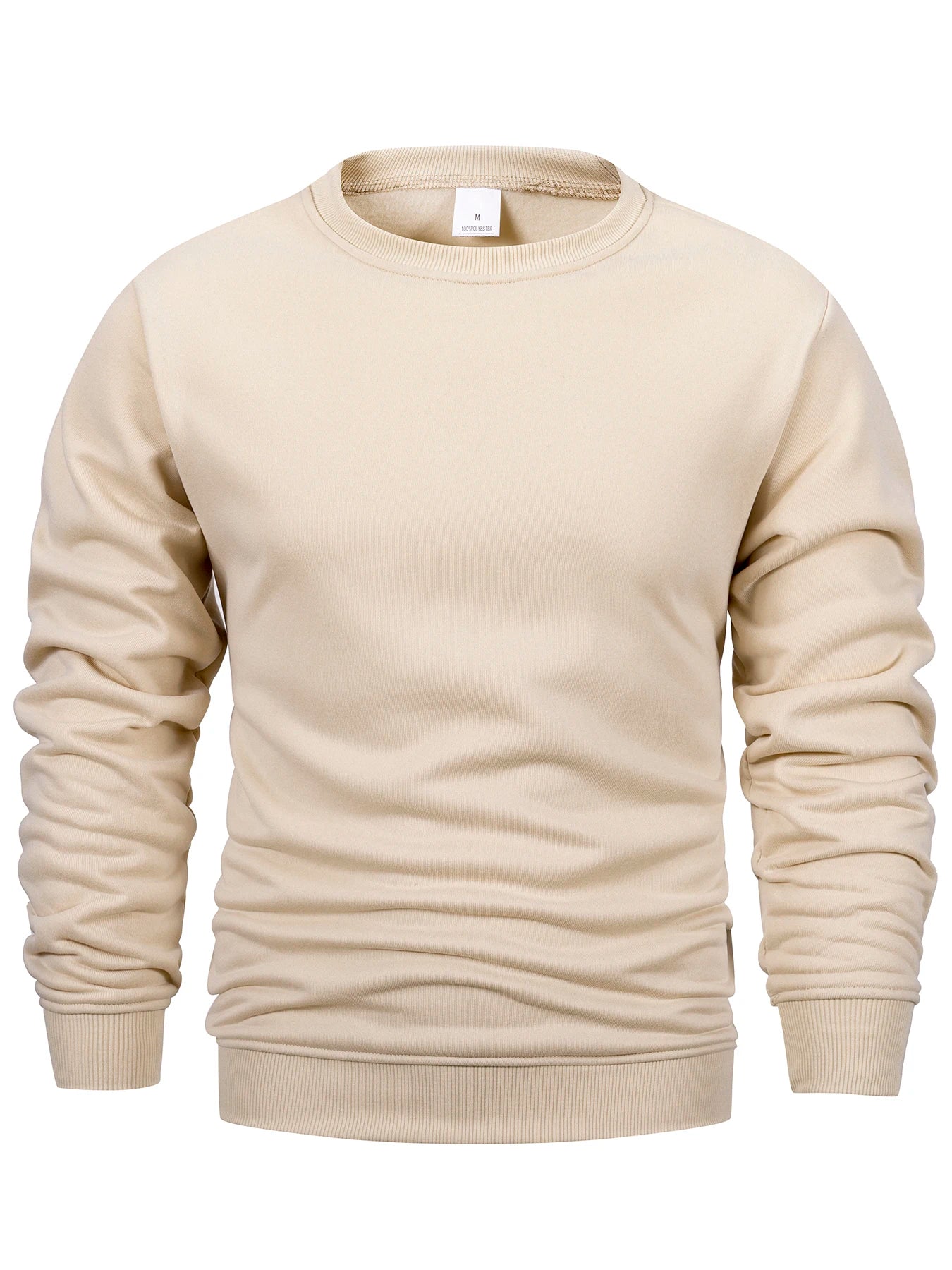 Men's Crew Neck Pullover Solid Color Large Sweatshirts Spring Autumn Outdoor Jogging Tops Men Casual Hoodies Streetwear