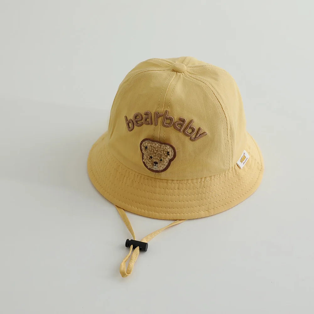 Cute Bear Baby Bucket Hats Korean Boy Girl Summer Uv Protection Fisherman Caps Kids Outdoor Sunshade Panama Basin Caps