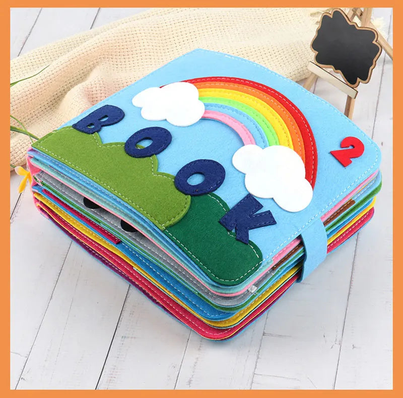 Baby Felt Quiet Books Busy Board Toddler Basic Life Skill Early Learning Education Toys Montessori Story Cloth Book For Boy Girl