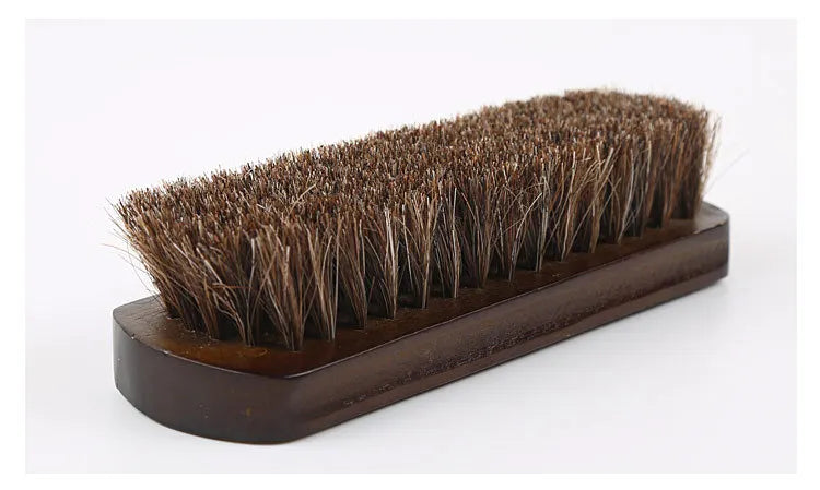 Real Horse Hair Shoe Brush Polish Natural Horsehair Leather Soft Polishing Tool Bootpolish Cleaning Brush For Suede Nubuck Boot