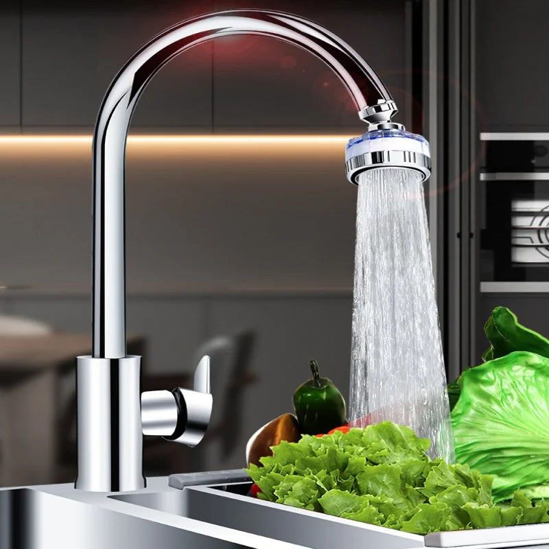 360° Faucet Water Filter Pressurized Sink Filter Water Purifier Kitchen Bathroom Tap Splash Proof Faucet Aerator Extender