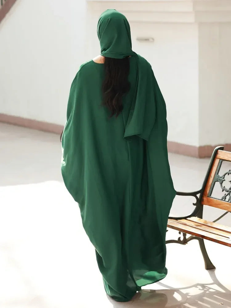 Islamic Clothing Ramadan Dress Muslim Abayas With Hijab 2 Pics Women Jilbabs Long Sleeve Modesty Maxi Dresses Loose Kaftans