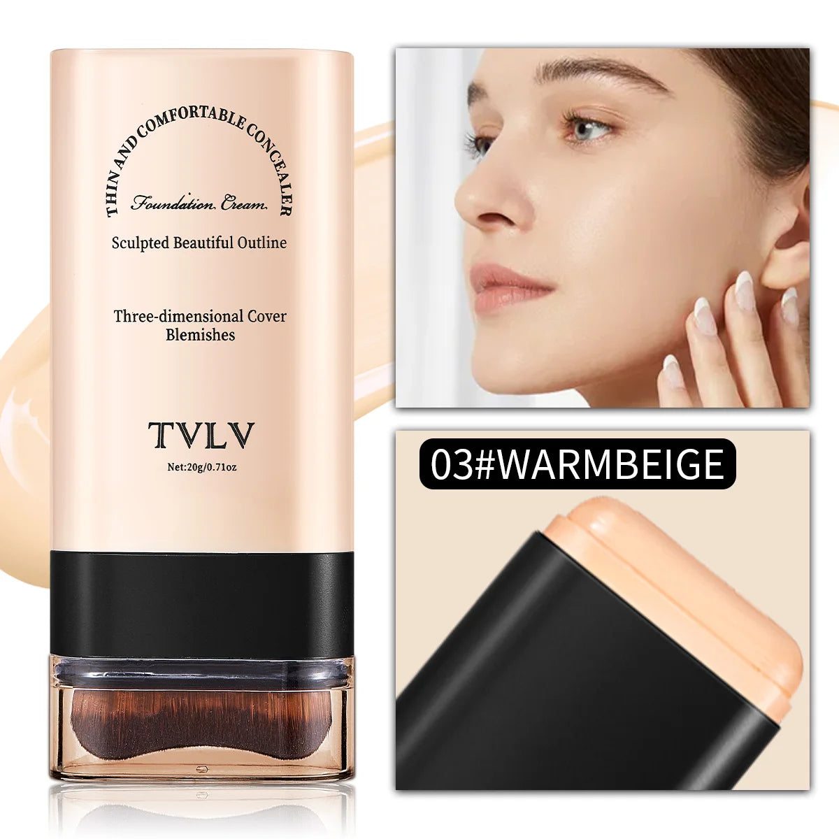 Waterproof concealer can cover defects for a long time, light and non greasy natural makeup effect