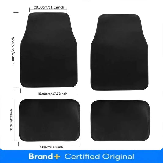 Black Simple Car Front Rear Floor Mats Non-slip Dust-proof Pad Carpet Auto Interior Decoration Universal Wear-resistant Foot Pad