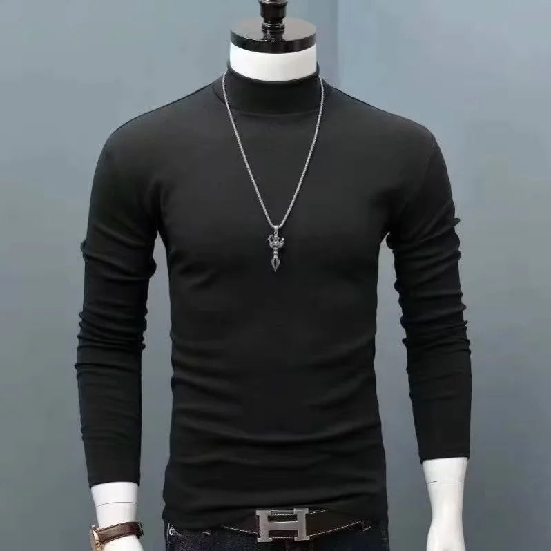 Thermal Underwear Tops Men Winter Clothes Thermal Shirt Autumn Men's Winter Tights High Neck Thin Slim Fit Long Sleeve T-shirt