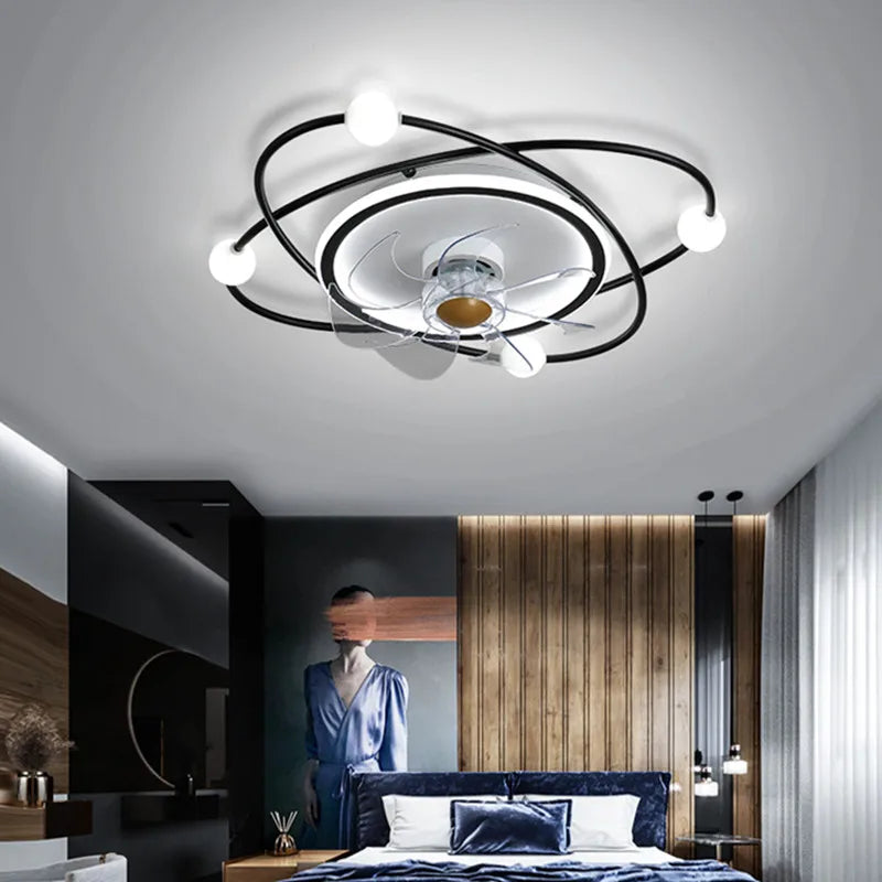 Nordic invisible ceiling fan light fan ceiling minimalist light fan ceiling for Bedroom Dning Room Living Room gold ceiling fans