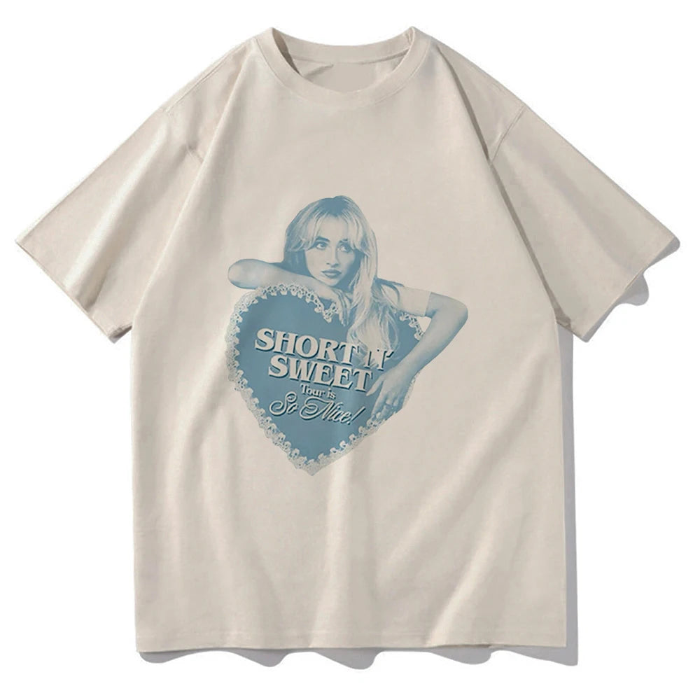 Summer Short N’ Sweet Tour 2025 T-shirt Sabrina Carpenter Lover Men/women Clothing Harajuku Summer Tops Graphic T Shirts Vintage